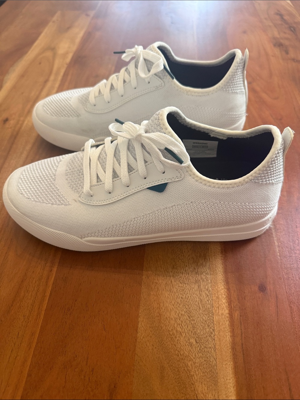 Vessi Weekend Classic All-White Women’s Knit Lace-Up Sneakers Size 11 - Picture 5 of 11